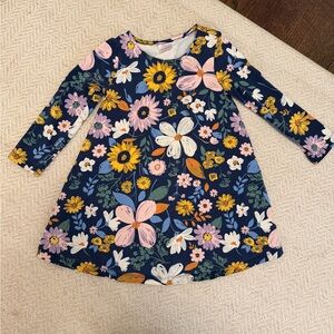 Hanna Andersson Girls Navy Floral Swing Dress